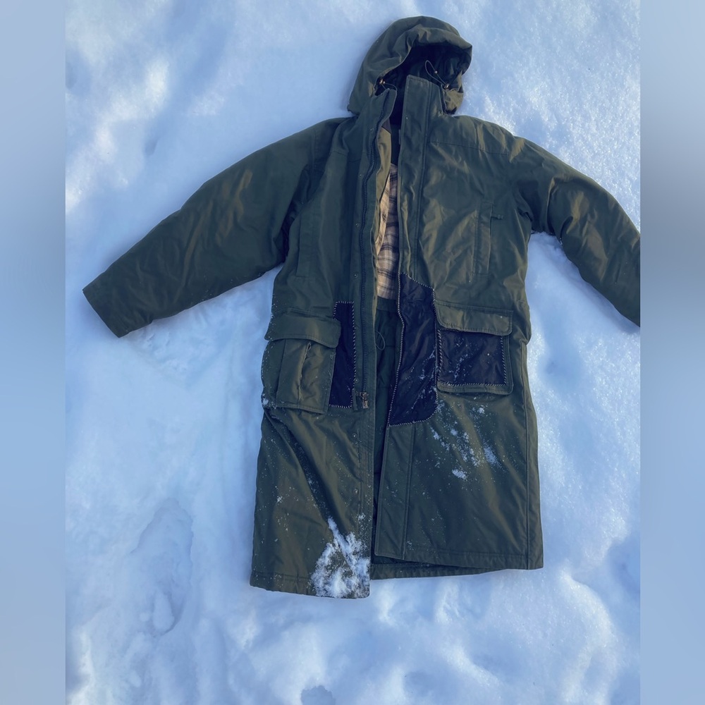 Vintage L.L.Bean plaid blanket lined heavy winter trench coat